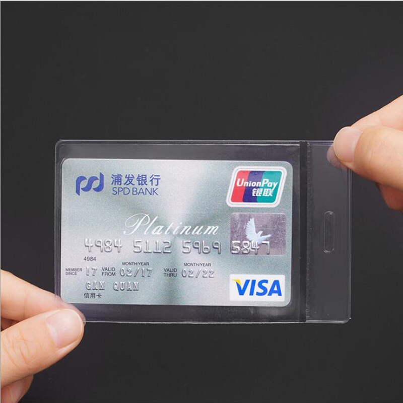 10pcs Waterproof Transparent Card Holder Plastic Card id Holders Case To Protect Credit Cards Card Protector Cardholder. 