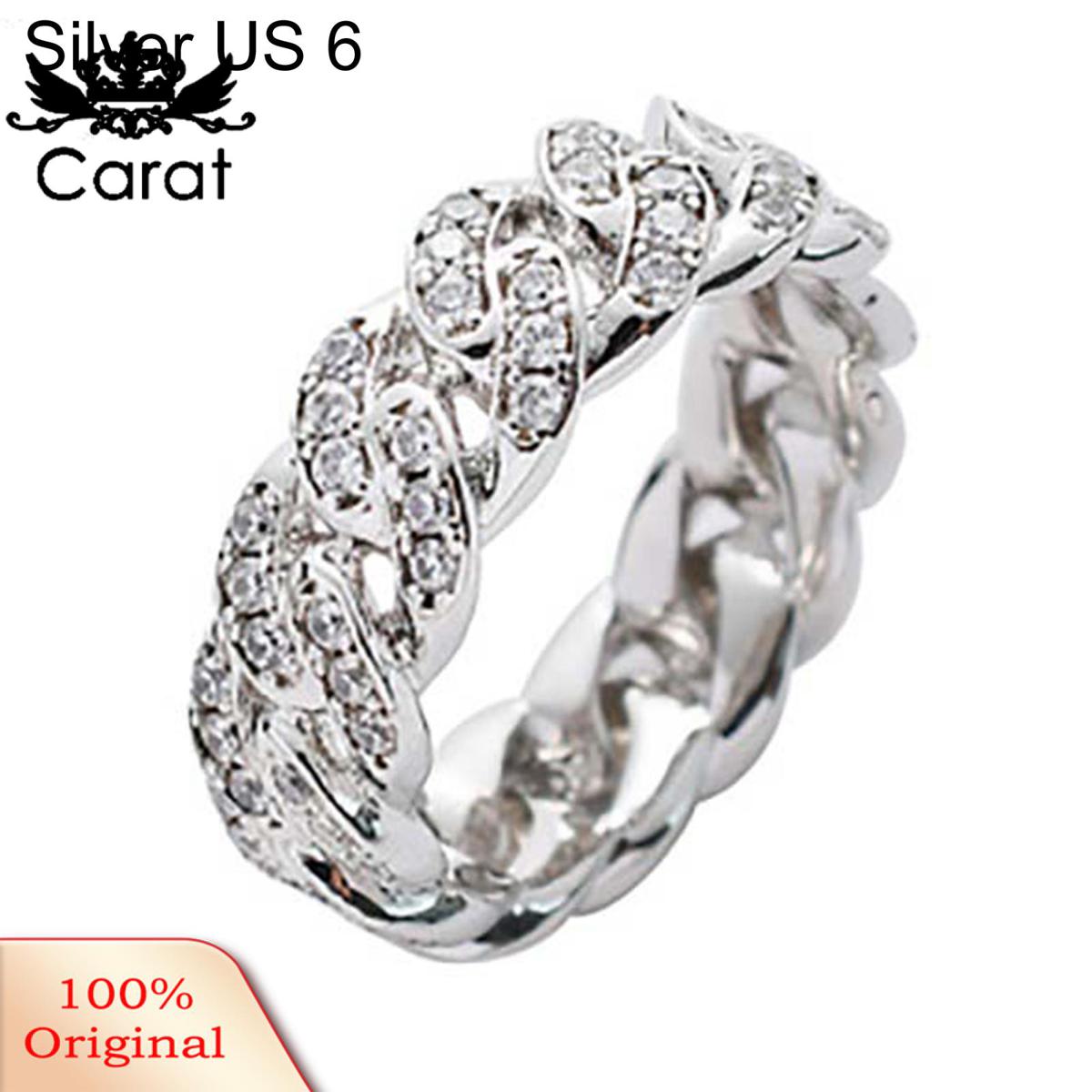 Carat Fashion Ring Easy Matching Cubic Zirconia Alloy Finger Ring