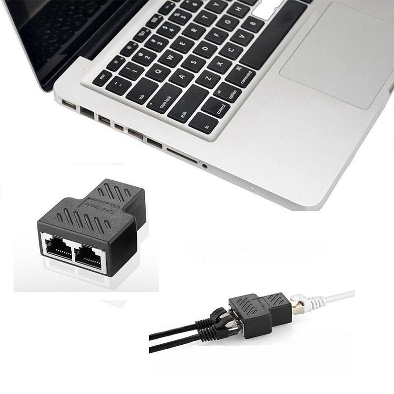 RJ45 Splitter Adapter 1 to 2 Dual Female Port CAT 5/CAT 6 LAN Ethernet Socket Splitter Connector Adapter. 