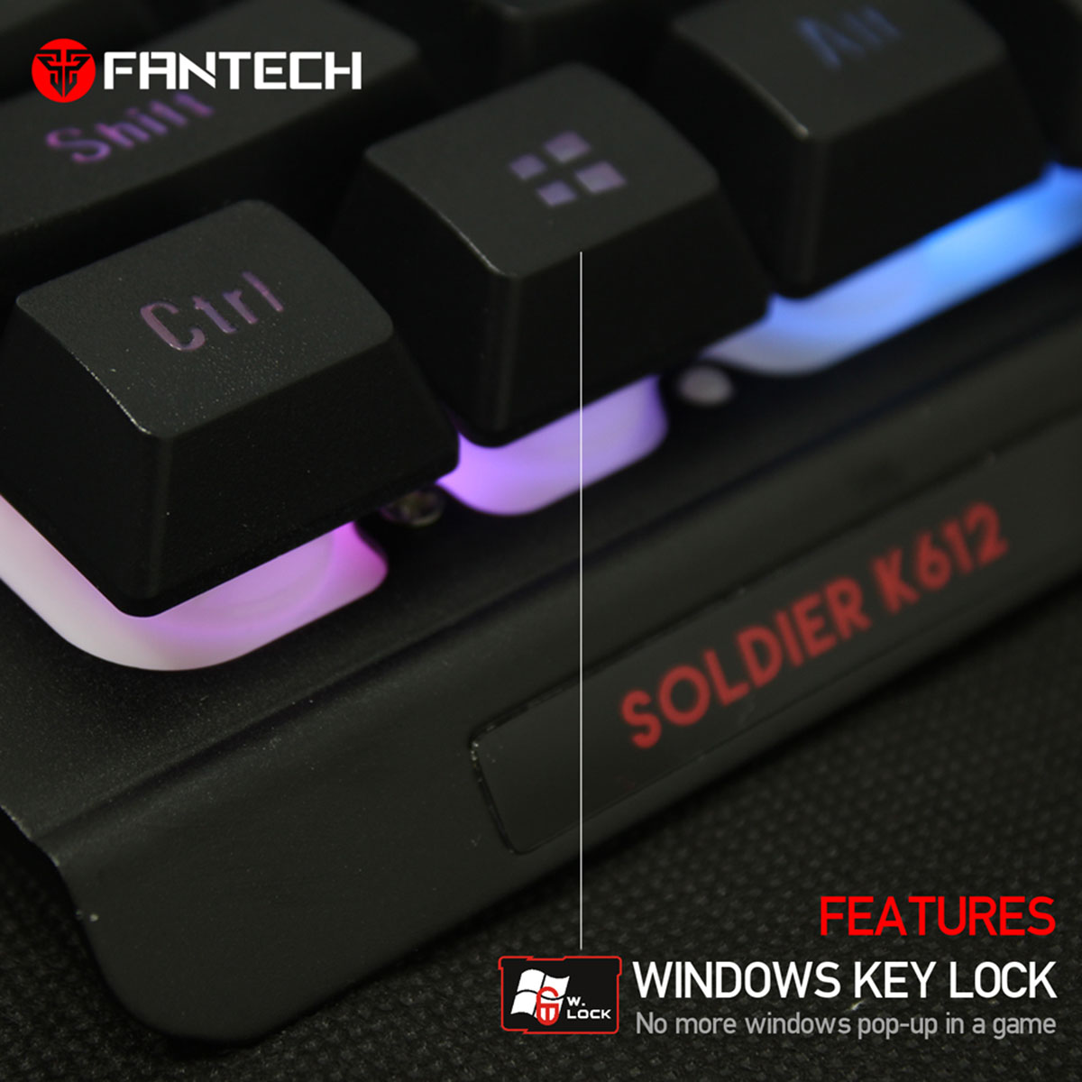 FANTECH K612 SOLDIER 104 Keys 19 Buttons Have No Conflicts Professional Gaming Keyboard For PC Laptop Game keyboard gamer Choice. 