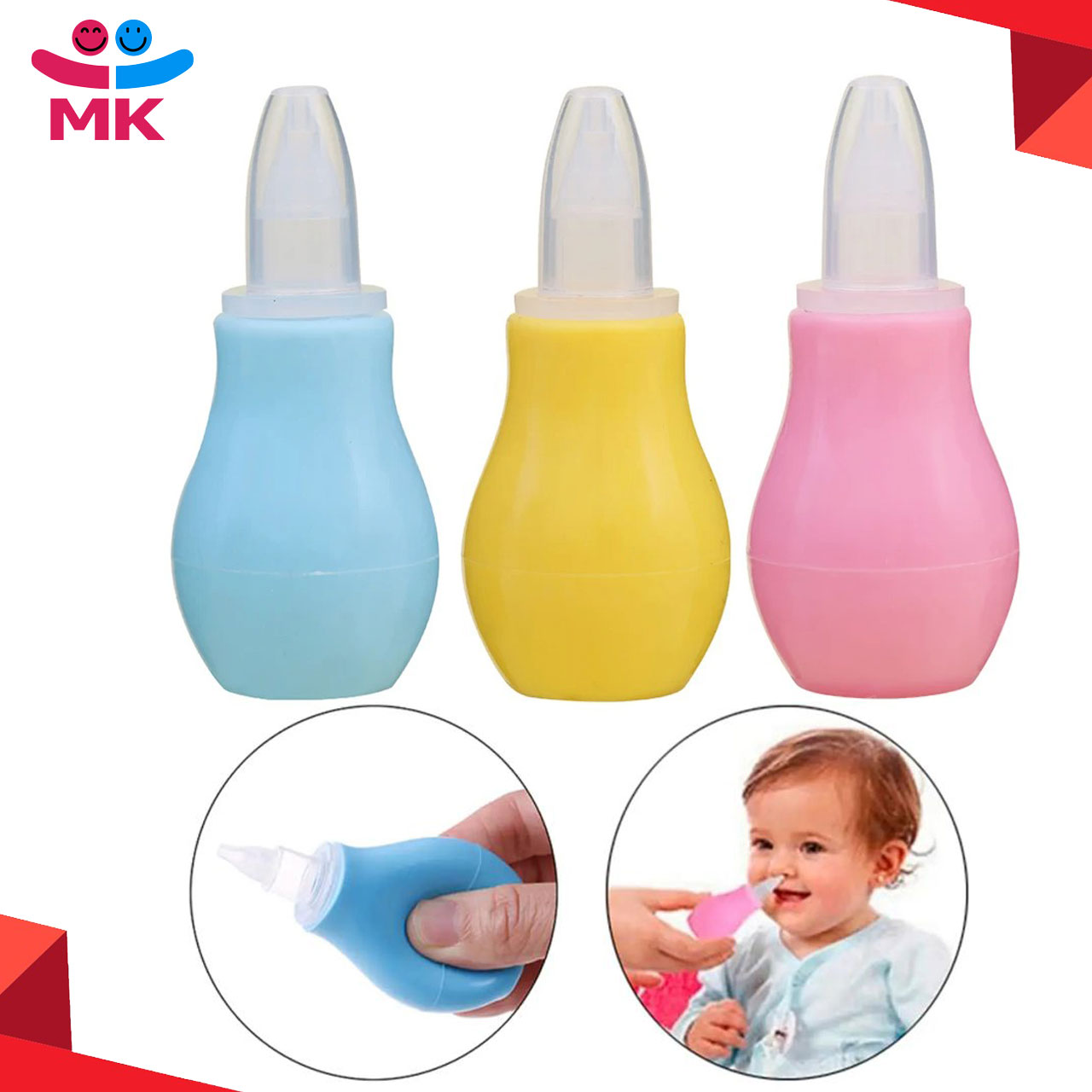 Baby Nasal Aspirators Nose Cleaner,for 0+ Month Babies, Soft Silicone Nozzle,Squeezable Pump,Soft Safety Nozzle