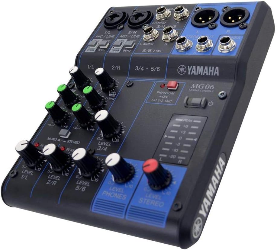 Yamaha MG06 6-Input Compact Stereo Mixer. 