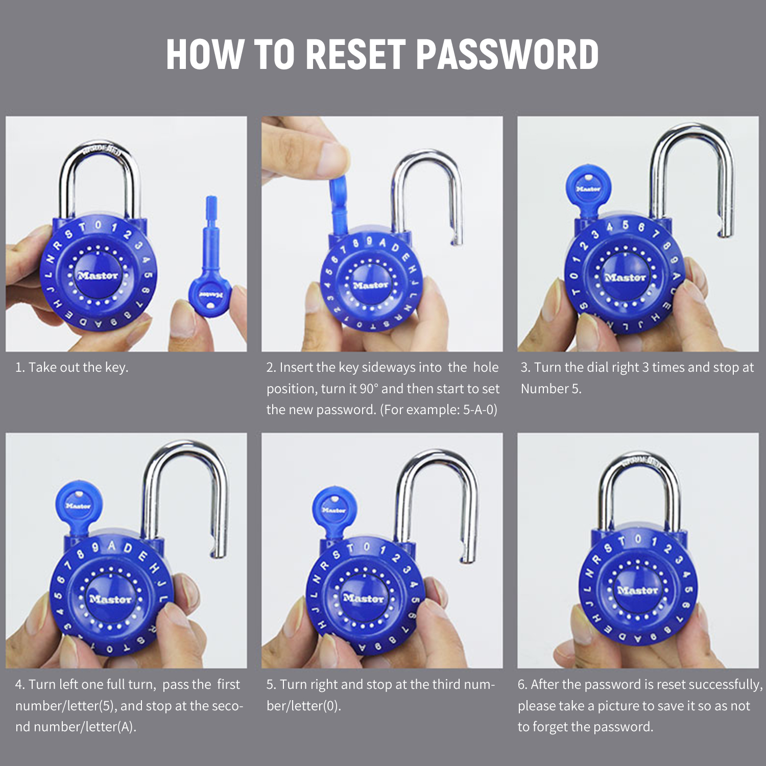 KOGEEK Master Lock Rotary Password Padlock Combination Lock Gym Locker Lock Dormitory Suitcase Luggage Trunk Padlock Purple 1590D. 