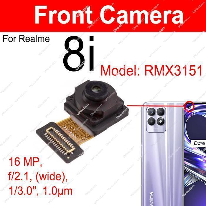 For Realme 8i Front Back Camera Front Selfie Rear Main Primary Camera Module Flex Cable Replacement Parts. 