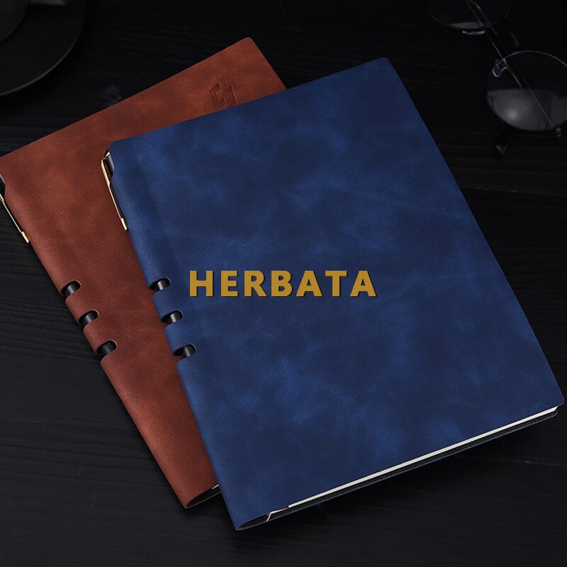 【happy one】Leather Notebook Notepad Business Planner Notebook Diary Journal For Office School Supplies Gifts CL-1521. 
