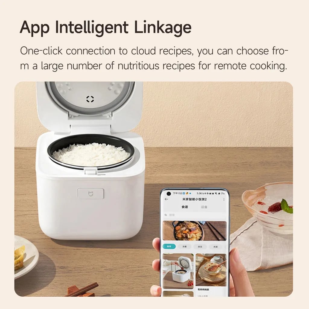 Xiaomi MIJIA Smart Small Rice Cooker 2 MFB05M Household Smart 1.5L Capacity Smart Appointment Multifunctional Small Rice Cooker. 