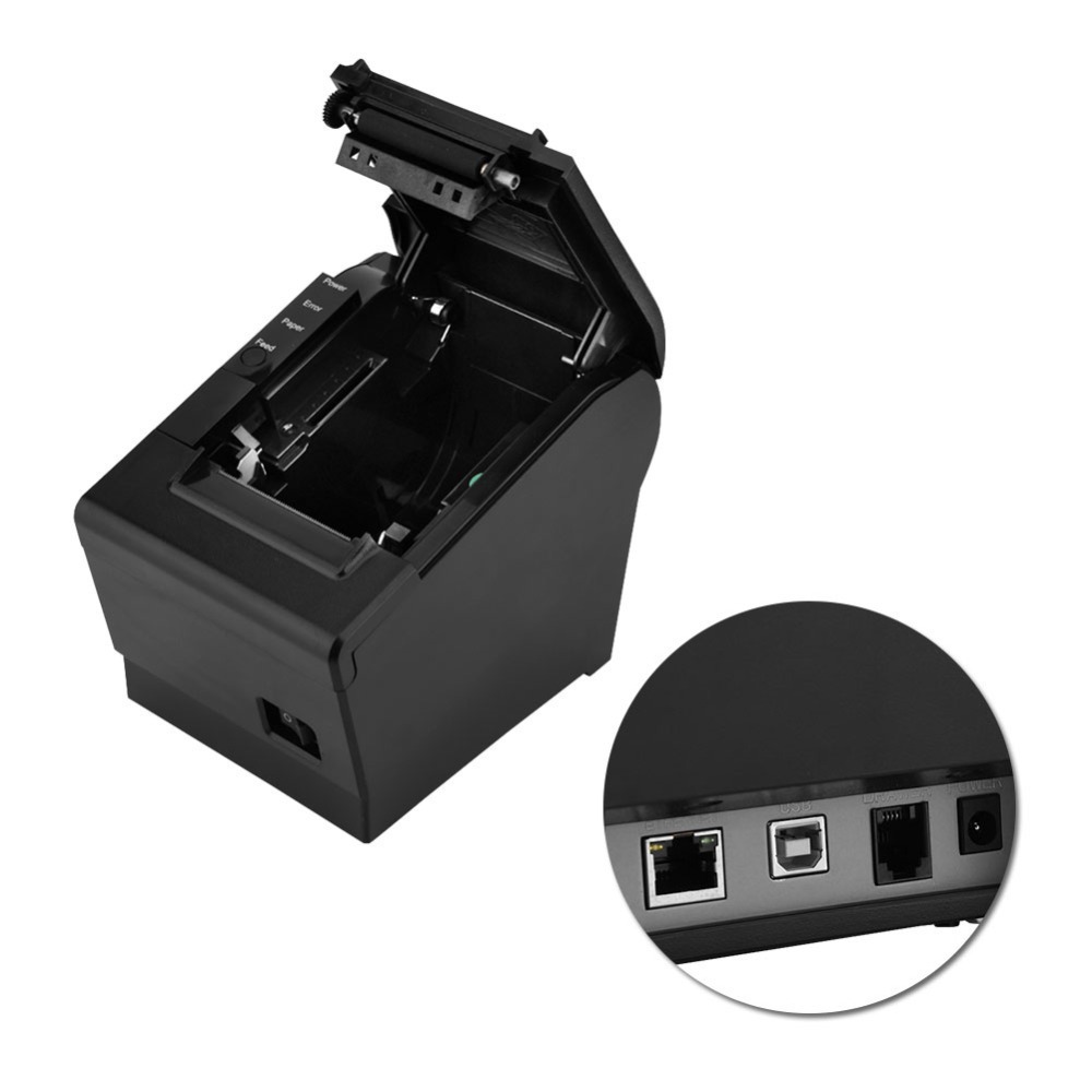 3-inch Receipt POS Printer with Auto Cutter | Desktop Direct Thermal Printer (80mm) | Bluetooth USB Connectivity | High-Speed Printing | Compatible with ESC/POS for Retail Stores, Grocery Stores, Clothing Shops, Supermarket, Cafe. 
