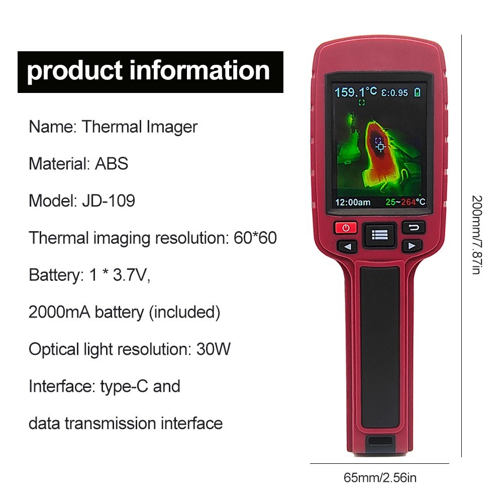 60x60 pixel infrared thermal image thermometer - multicolor. 