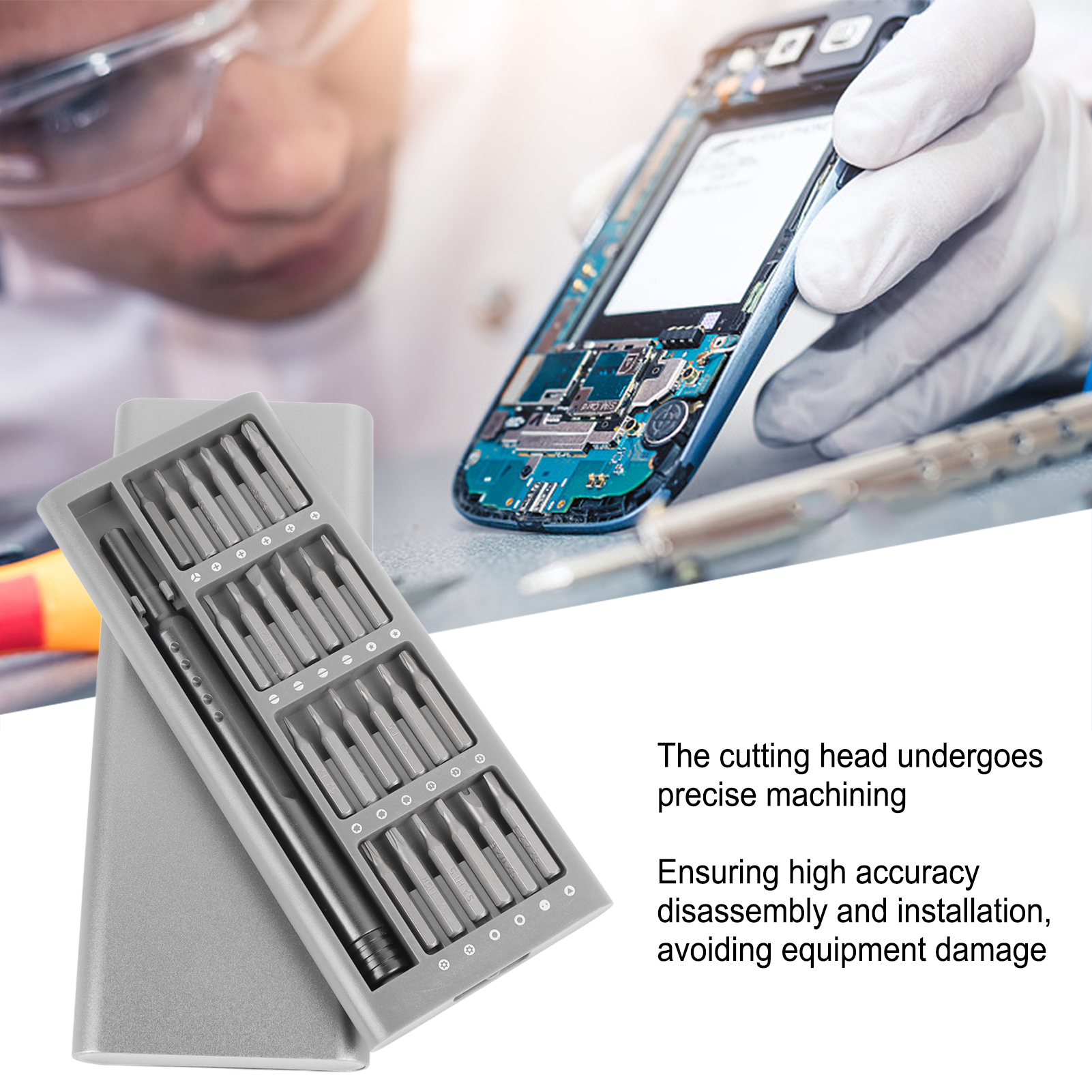 Cell Phone Repair Screwdriver Set Cell Phone Screwdriver Kit 24 in 1 for Maintaining Various Electronic Devices. 