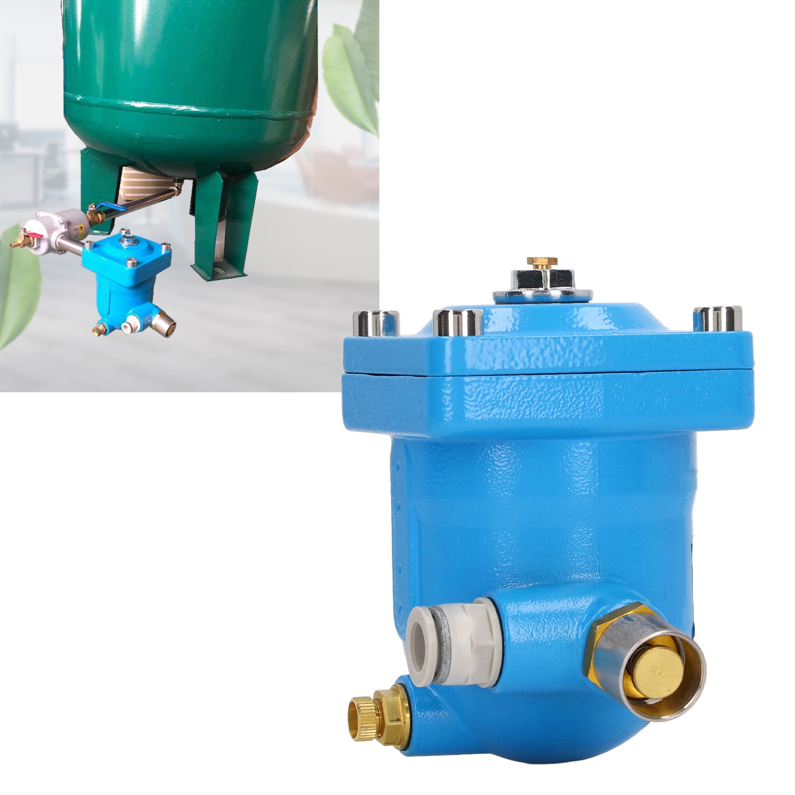 Automatic Drain Valve, Rustproof Pneumatic Auto Water Drainer Quiet Durable Low Loss Anti Air Blocking for Gasholder. 