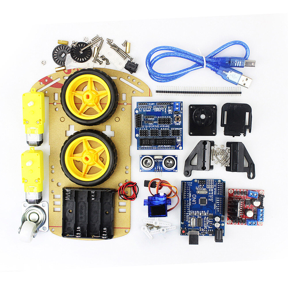 Intelligent car chassis encoder Arduino ultrasonic module
