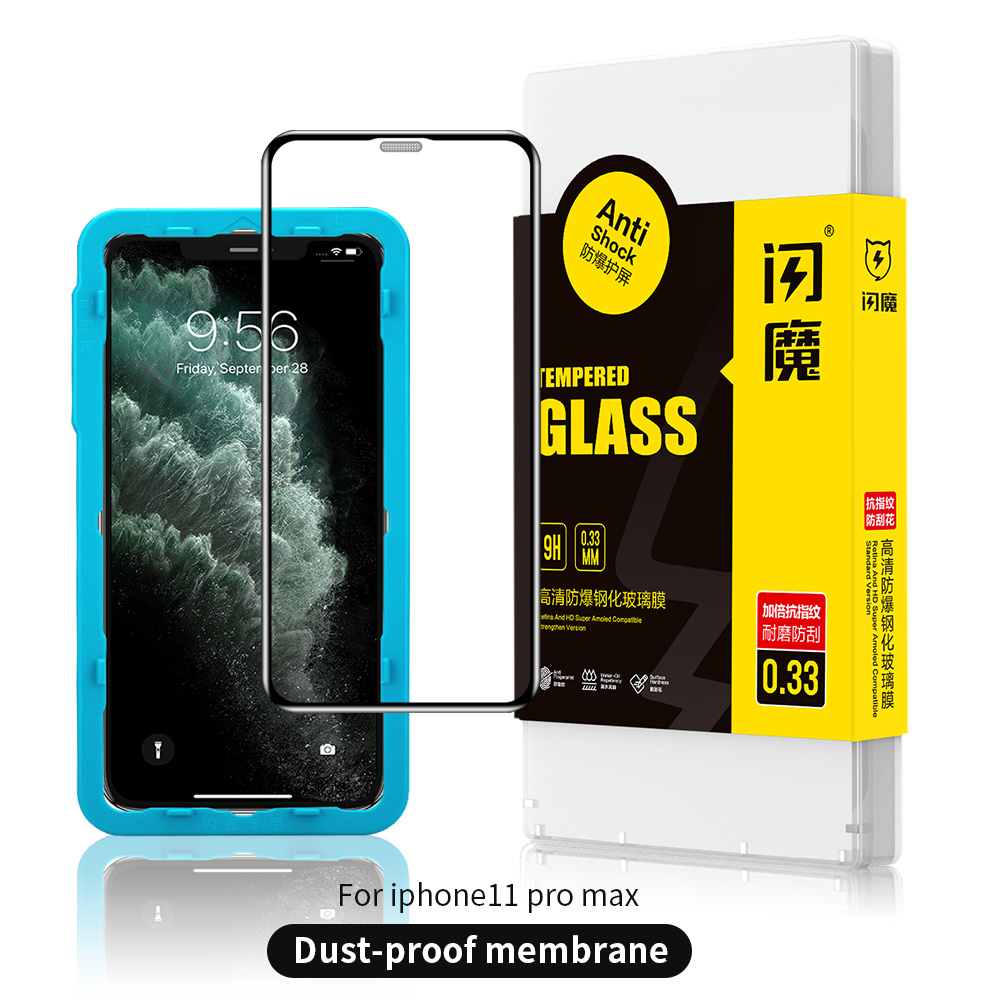 Smart Devil Dust Proof 9D Tempered Glass For Iphone 11 12 13 Pro Max Full Cover X / Xr Xs Screen Protector Protective Film. 