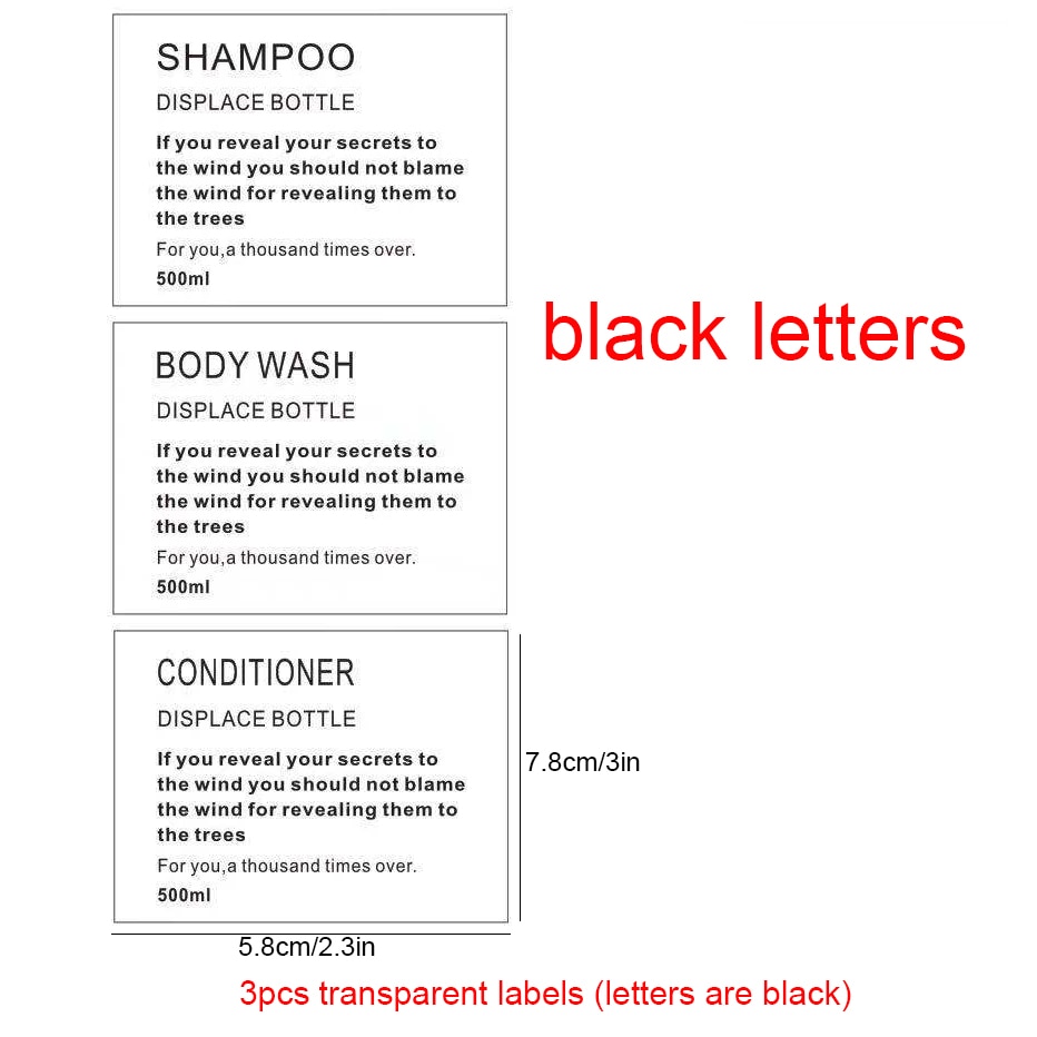 4/6pcs Soap ottles Label Stier Waterproof Soap ispenser Stiers emoable Shampoo o Wash Conditioner Labels mized