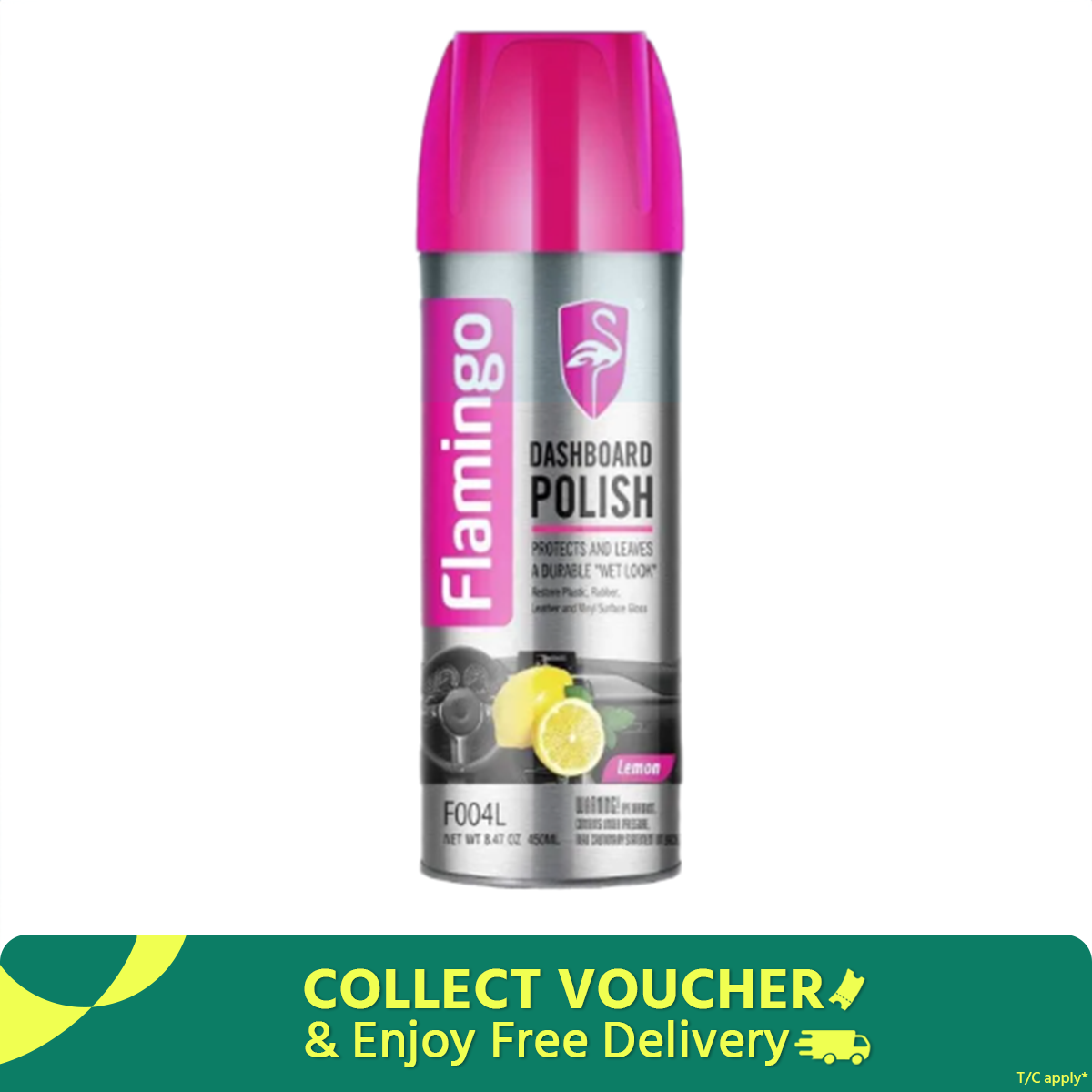 Flamingo Dashboard Polish - 450 ml - Keep Your Car's Interior Looking Pristine and Shiny with this High-Quality Automotive Care Product