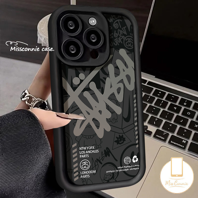 Trendy Brand Stussy Case For Realme C51 C65 C11 C53 C55 C25Y C67 C21Y 5s 11 6i 7i 5i 9i 8i C15 C35 C33 C20 C25 C12 Note 50 C30 C20A C31 C17 C21 Graffiti Cute Smiley Soft Cover. 