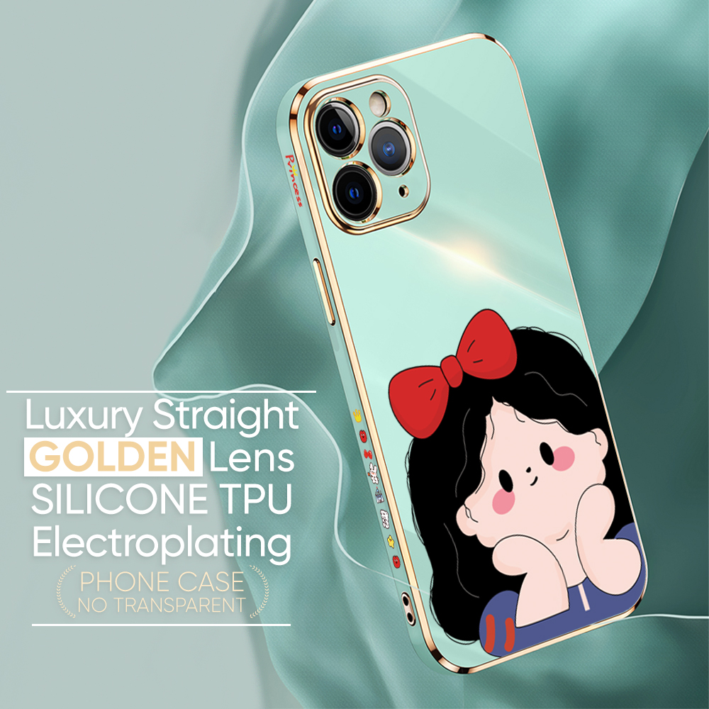 UCUC for OPPO A9 2020 A5 2020 Back Cover + Free Lanyard Cute Gir Luxury 6D Plating Case Side Pattern Soft Silicone Square Phone Cases. 