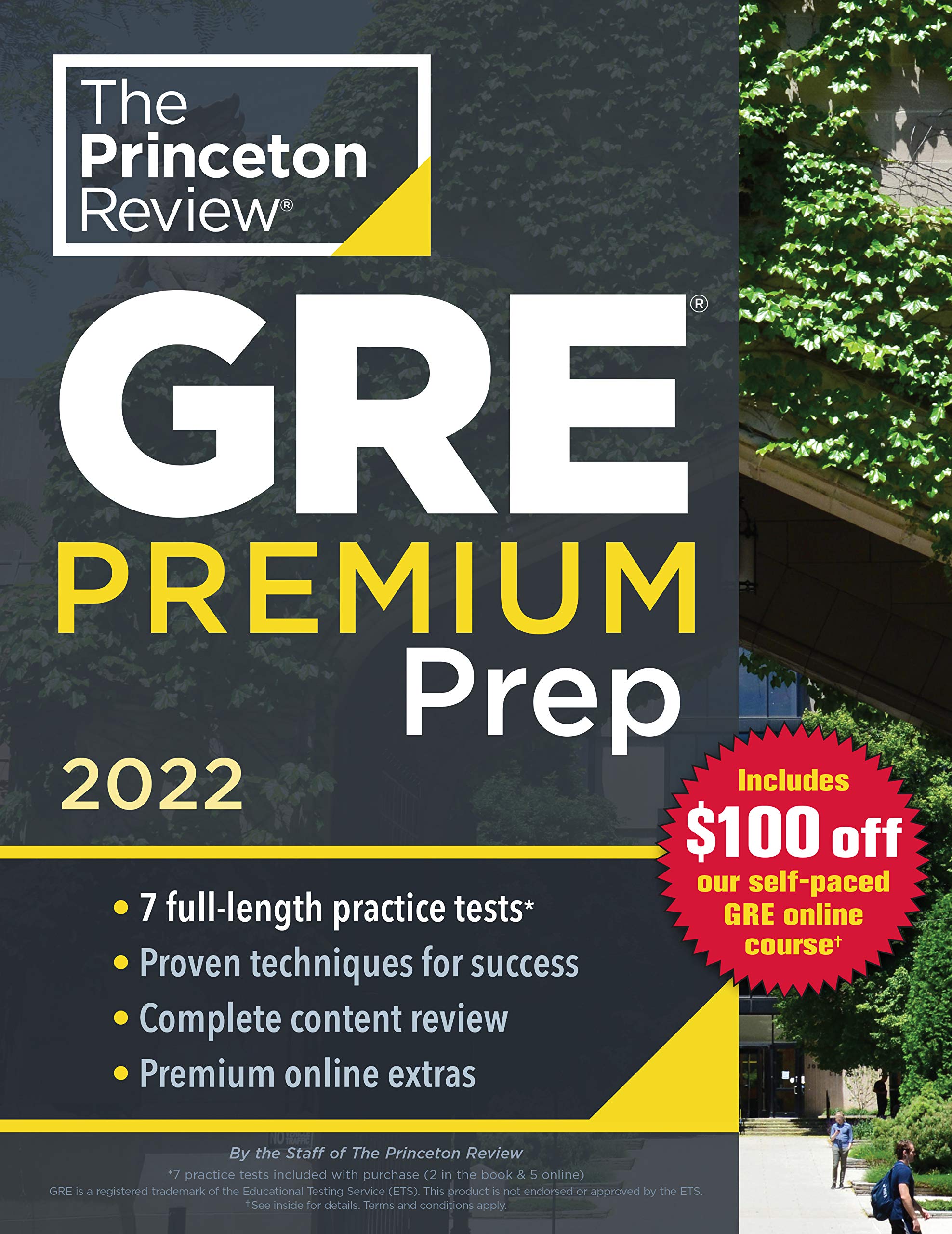 Princeton Review GRE Premium Prep, 2022: 7 Practice Tests + Review & Techniques + Online Tools (2022) (Graduate School Test Preparation) by The Princeton Review (White Print). 