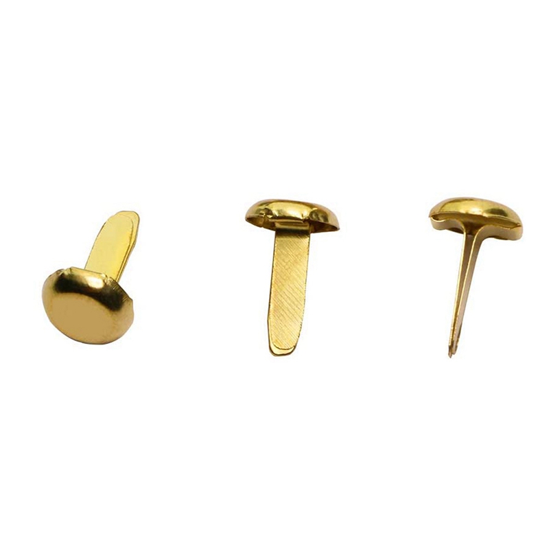 1/2 Inch Brass Paper Fasteners, Mini Paper Fasteners for Handicraft Projects, Decorative DIY Supplies, 8 x 14 mm (Gold). 