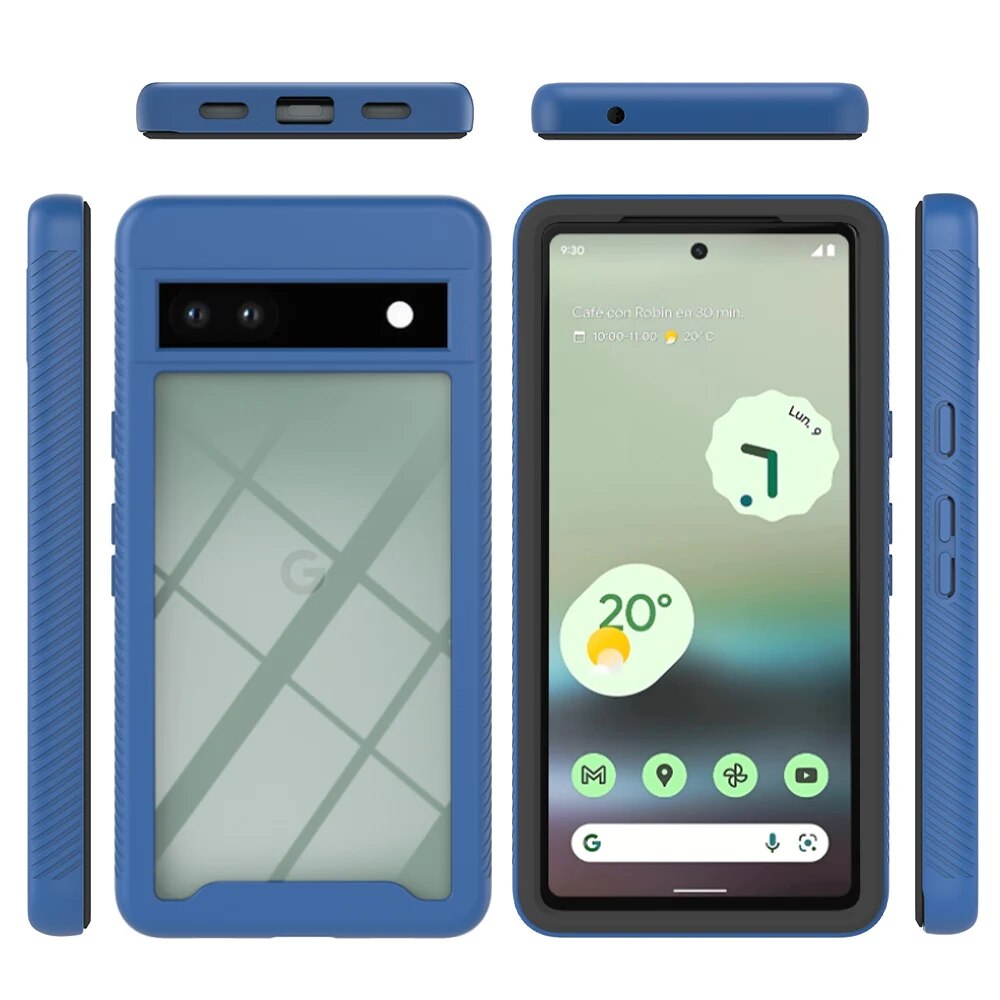 For Google Pixel 7A 7 Pro 8 Pro 6 Pro 6A Phone Case 360 Full body Protection Clear Anti-fall Cover With Front Frame For Pixel 6. 