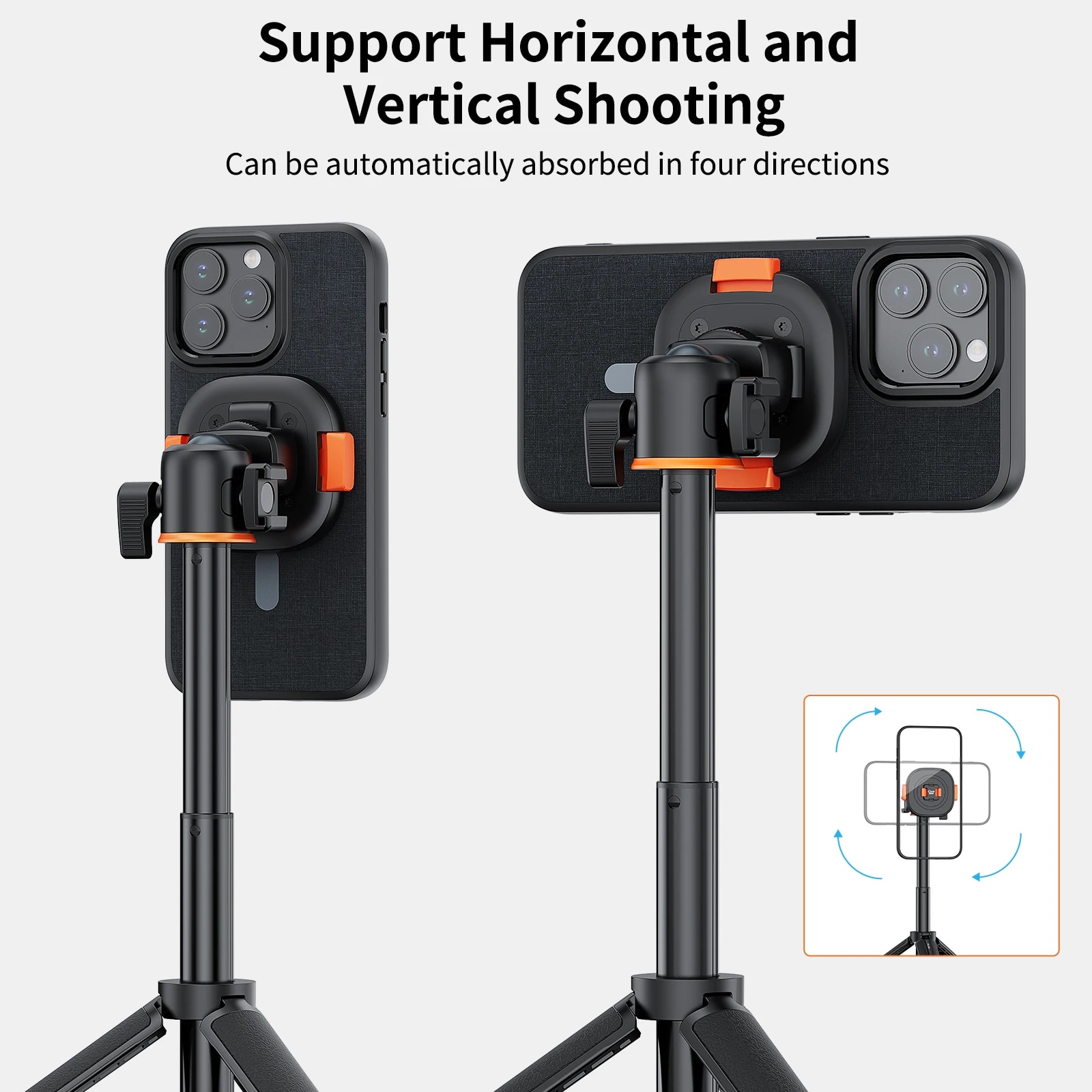 Vrig Claw Mini Magnetic Quick Release Phone Stand with Magsafe for iPhone 15 14 13 12 1/4 Tripod Adapter Phone Base for Vlog. 