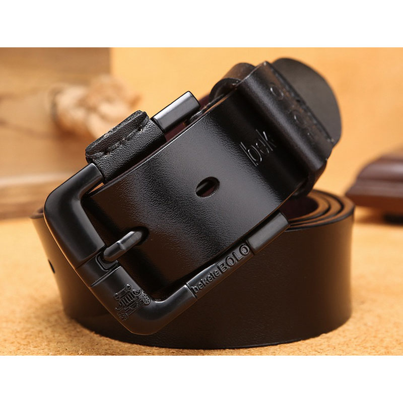 Men's leather pin buckle belt 2021