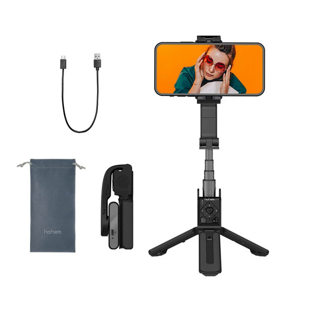 Hohem iSteady Q Handheld Gimbal Stabilizer Phone Selfie Stick Extension Rod Adjustable Tripod with Remote Control for Smartphone. 