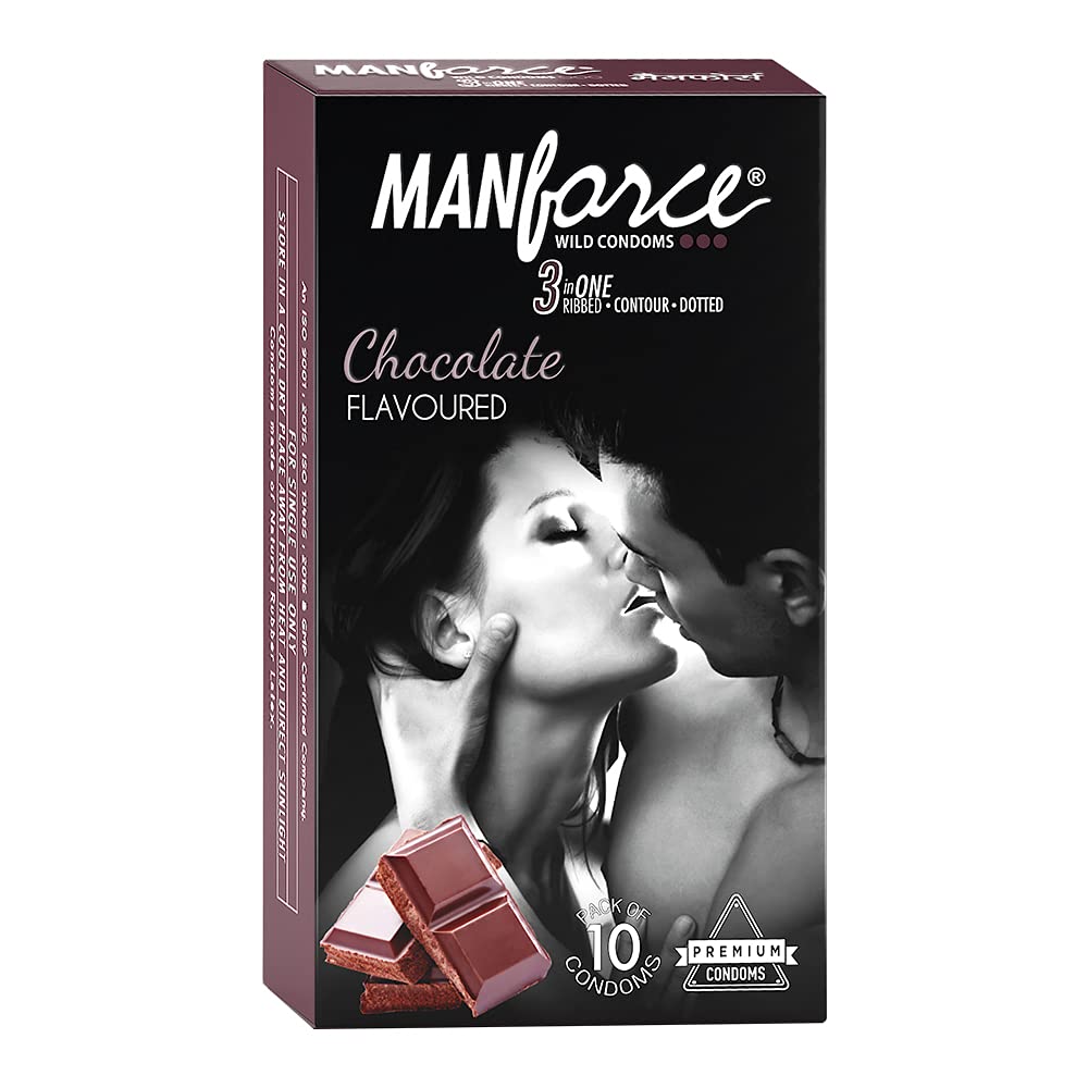 Manforce Chocolate Flavor Dotted Condom / Epic Super Thin Chocolate Flavor/ Manforce Game/ Premium Condoms 10pcs Pack - Made in India - Select Variants & Order. 