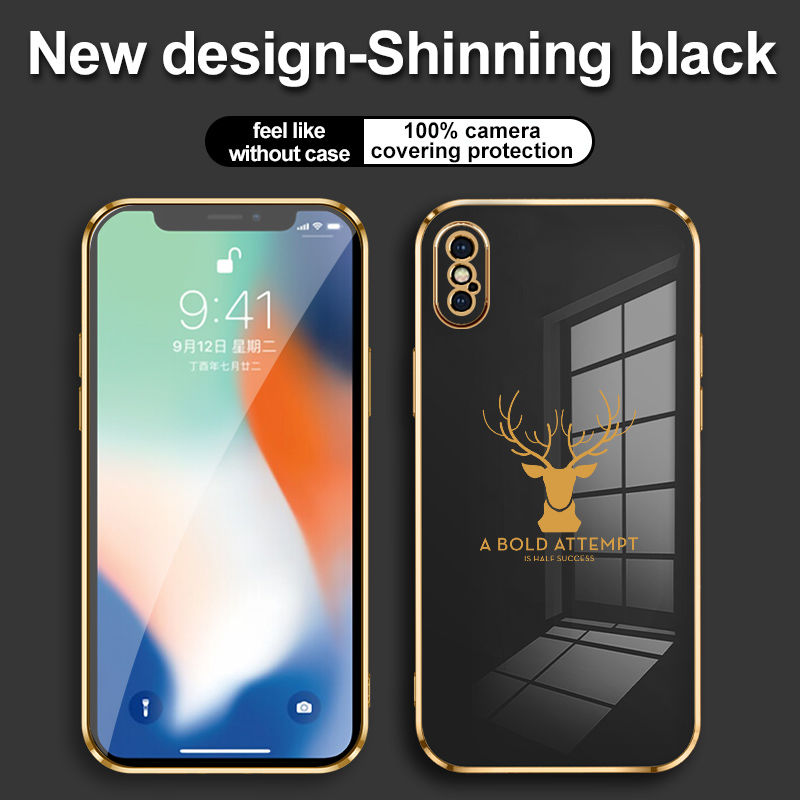 For Apple iPhone X / XS Phone Case, Aesthetic Drop Resistant Straight Edge Electroplated Soft Shell. 