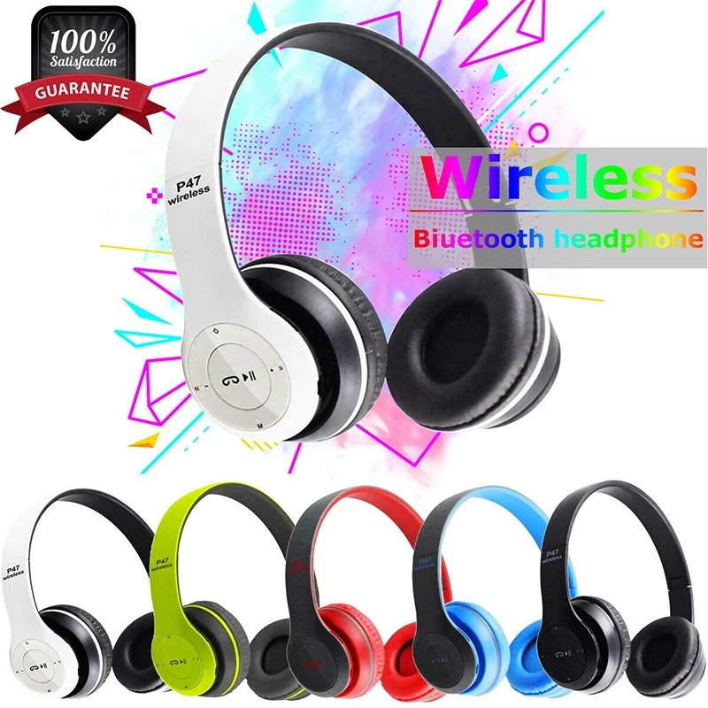 P47 Wireless Headset with Clear Stereo Sound and Bluetooth 5.0 Foldable and Feature-Rich Audio Headphones Solution Neckband. 