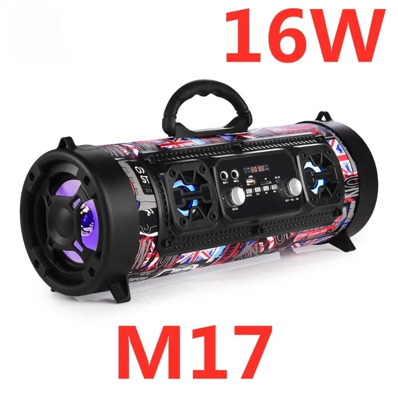 M17 Portable Handheld Bluetooth Speaker KTV 3D Sound System Speakers Bar Subwoofer Music Wireless Speaker FM Radio 16W Audience