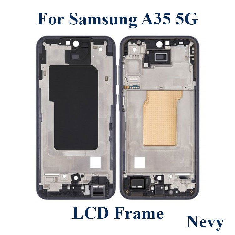 For Samsung Galaxy A35 5G LCD Frame + Back Panel Housing + Without Camera Glass Back shell Replacement Spare Parts. 