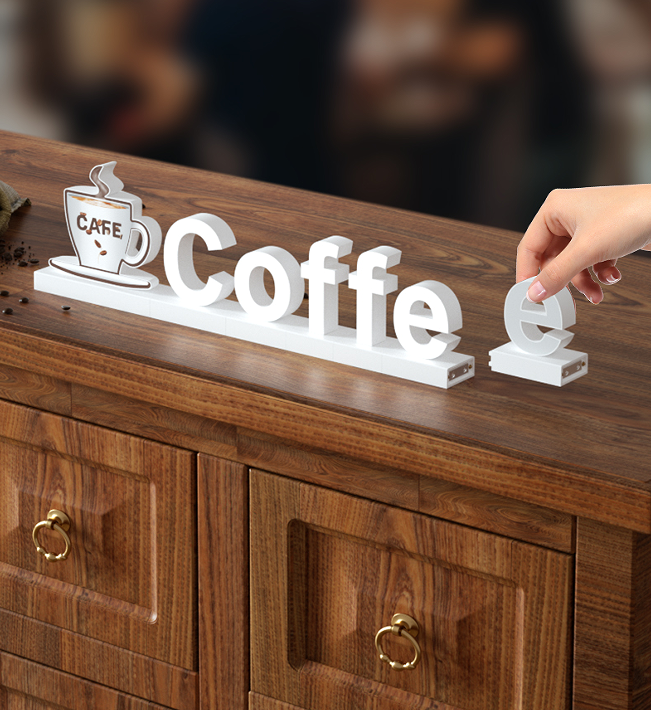 Coffee shop desktop creative slogan, LED charging billboard, can be moved,. 