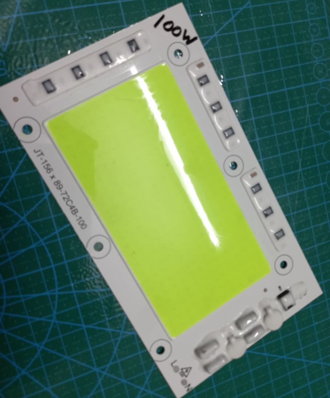 Green Color Jt-156X89-72C4B-100 100W Direct Ac 220V 100W Size 156X89Mm Cob Smd Led Light Chip Green Cob Led Light 220V Cob Led Light 100W Cob Light Cob Led Chip 220V Cob Led Chip 100W Light Bulbs - Dim Light. 