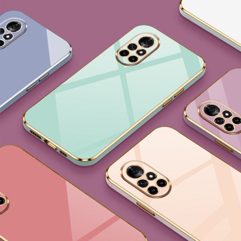 For Huawei nova 8 Case Huawei nova 8 Pro Cover ANG-LX1 ANG-LX2 Phone case Luxury Square Plating Shockproof NOVA8 pro Back Cover. 