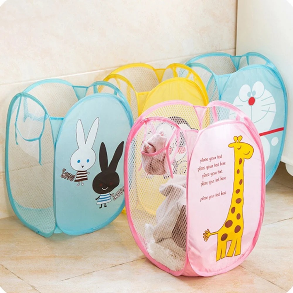 .  Laundry Bag | Nylon Storage Basket with Handle | Clothes Basket for Home| Net Foldable Laundry | Hostel | Toy Storage | 40 Liter Multi color pack of 1 Lundry Bag. 
