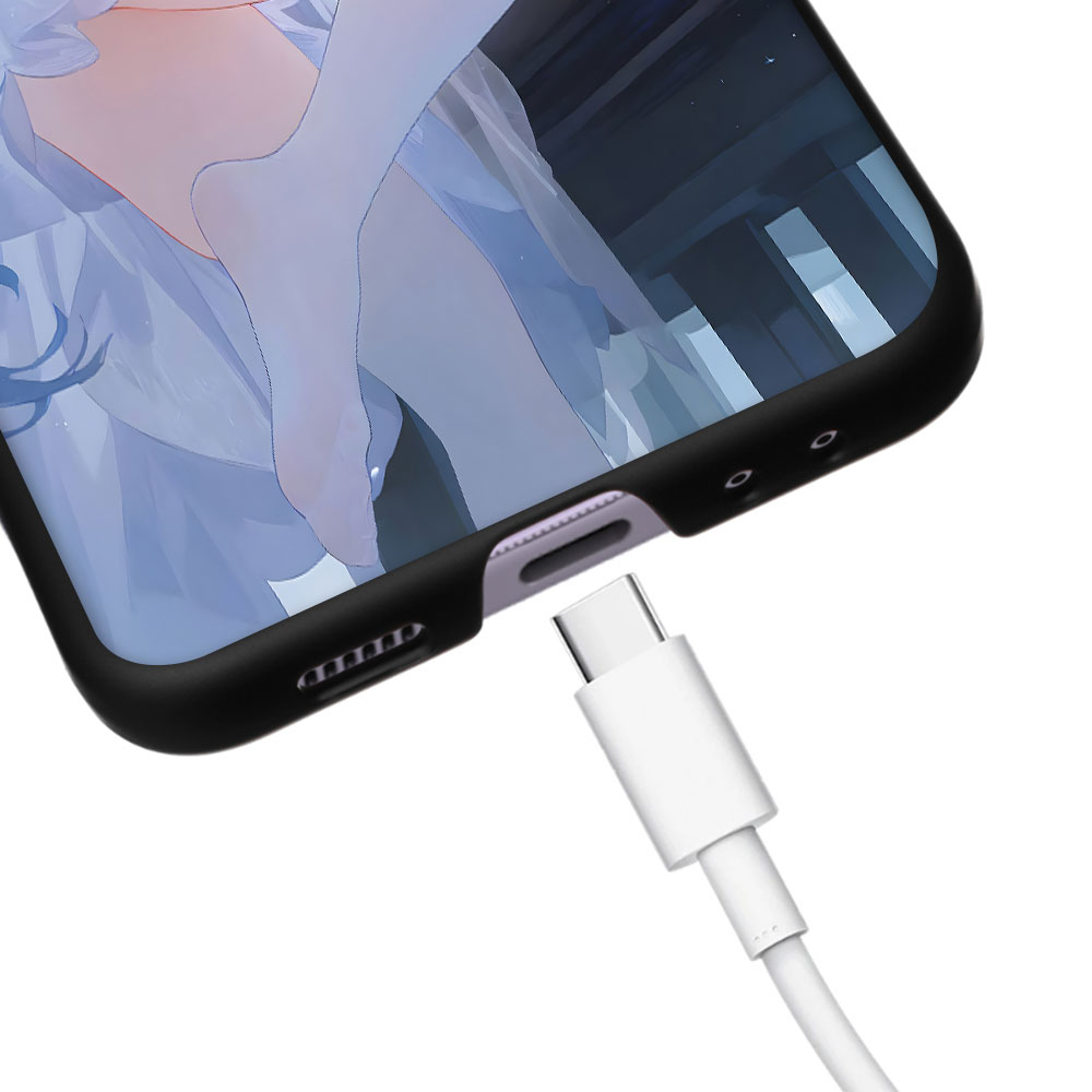 Cute Furina Genshin Impact Case for Samsung Galaxy Z Flip5 Black Hard PC Cover Z Flip 5 Folding Cell Phone Shell Zflip5 Shell. 