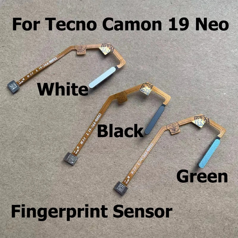 Original New Fingerprint Sensor For Tecno Camon 19 Neo Home Button Menu Touch ID Scanner Ribbon Connector Flex Cable CH6i