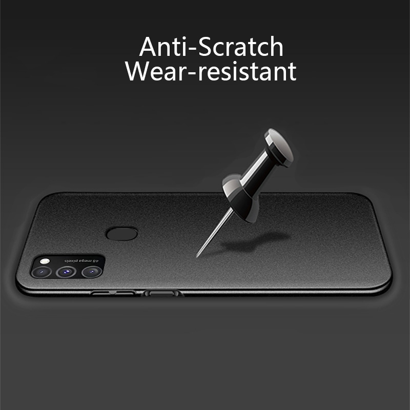 Biruiqu For Samsung Galaxy M21 Shockproof Anti Slip Soft TPU Sandstone Matte Back Case Cover. 