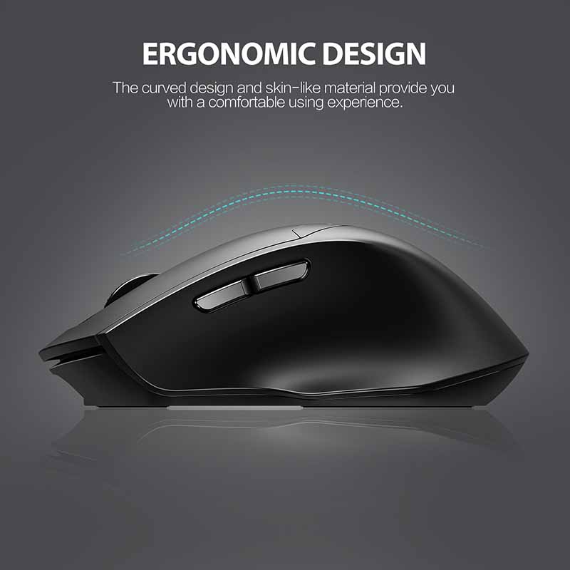 INPHIC DR01 Wireless Bluetooth Mouse Rechargeable Office Lightweight Portable Three-mode Laptop IPad Universal Ergonomic Mouse. 