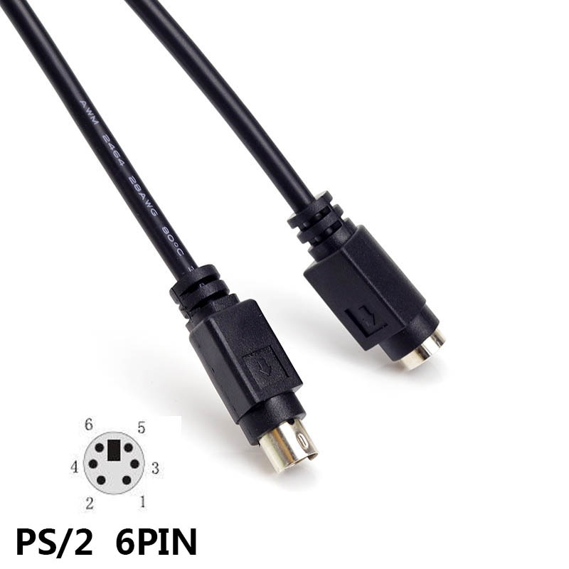 Pure copper PS2 PS/2 Keyboard Mouse Male To Female Extension Cable Lead 6 Pin Motherboard Mouse for Mouse Keyboard 1M1.5M3M5M. 