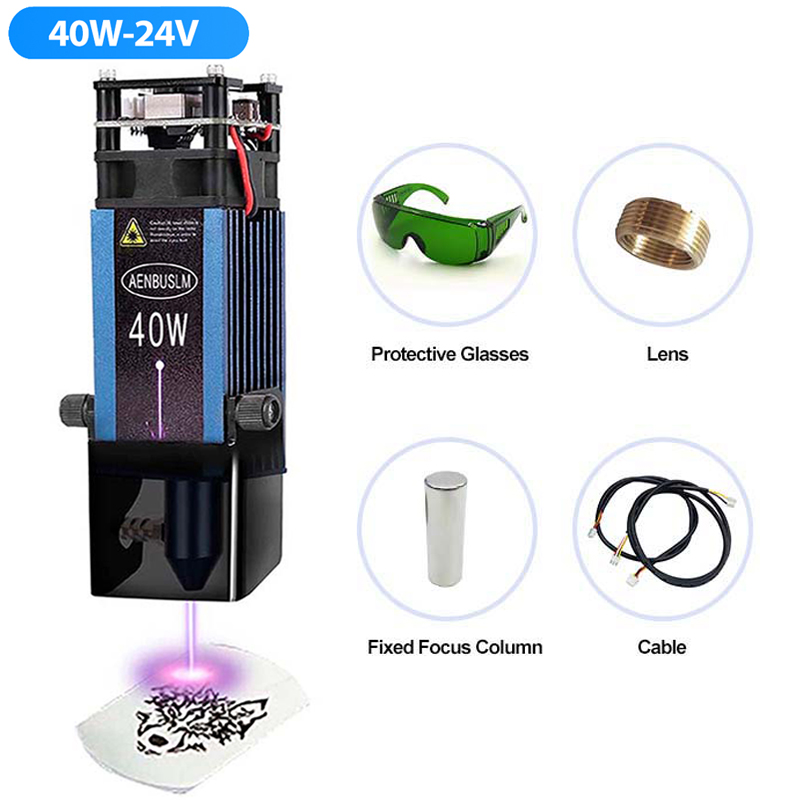AENBUSLM 40W 80W Laser Module Laser Head CNC Laser Engraver 450nm Blue Light Nozzle Laser Cutting Machine DIY Woodworking Tools. 