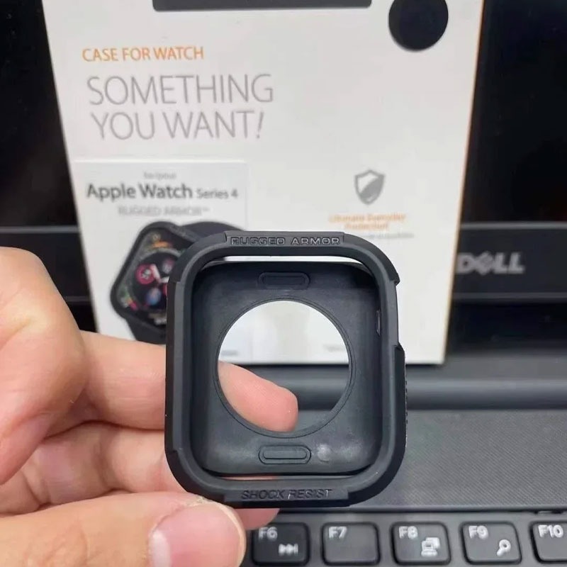 Spigen Rugged Armor Designed Case for Apple Watch 45mm 44mm 41mm 40mm Protective Case TPU Soft Case Cover for iWatch Series 9 8 7 6 5 4 3 2 1. 