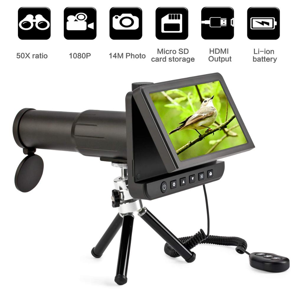 5 50x Digital Telescope Monoculars Binoculars Camera 1080P Video Photo Recorder Portable Digital Camera Telescope for Watching