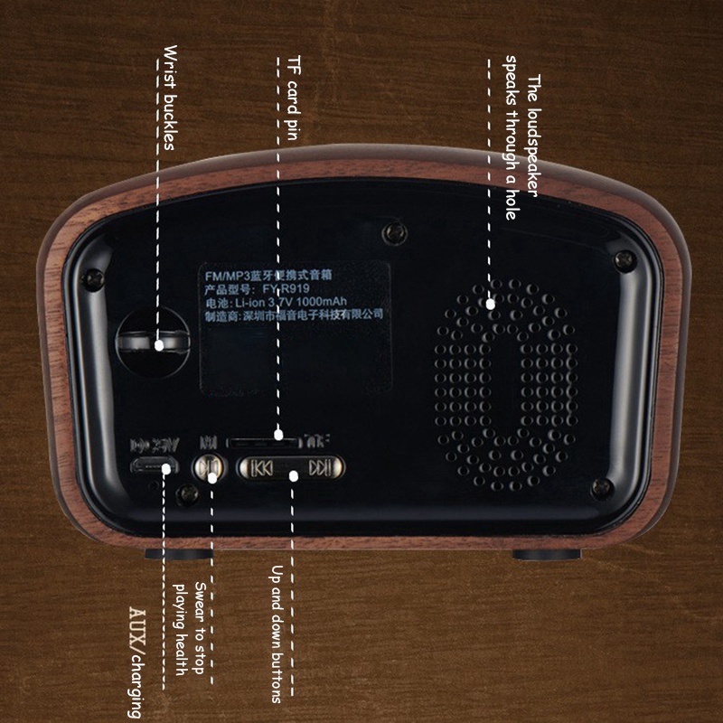 R919 Retro Radio Bluetooth Speaker, FM Radio With Old Fashioned Classic Style, Bluetooth, TF Card Slot. 