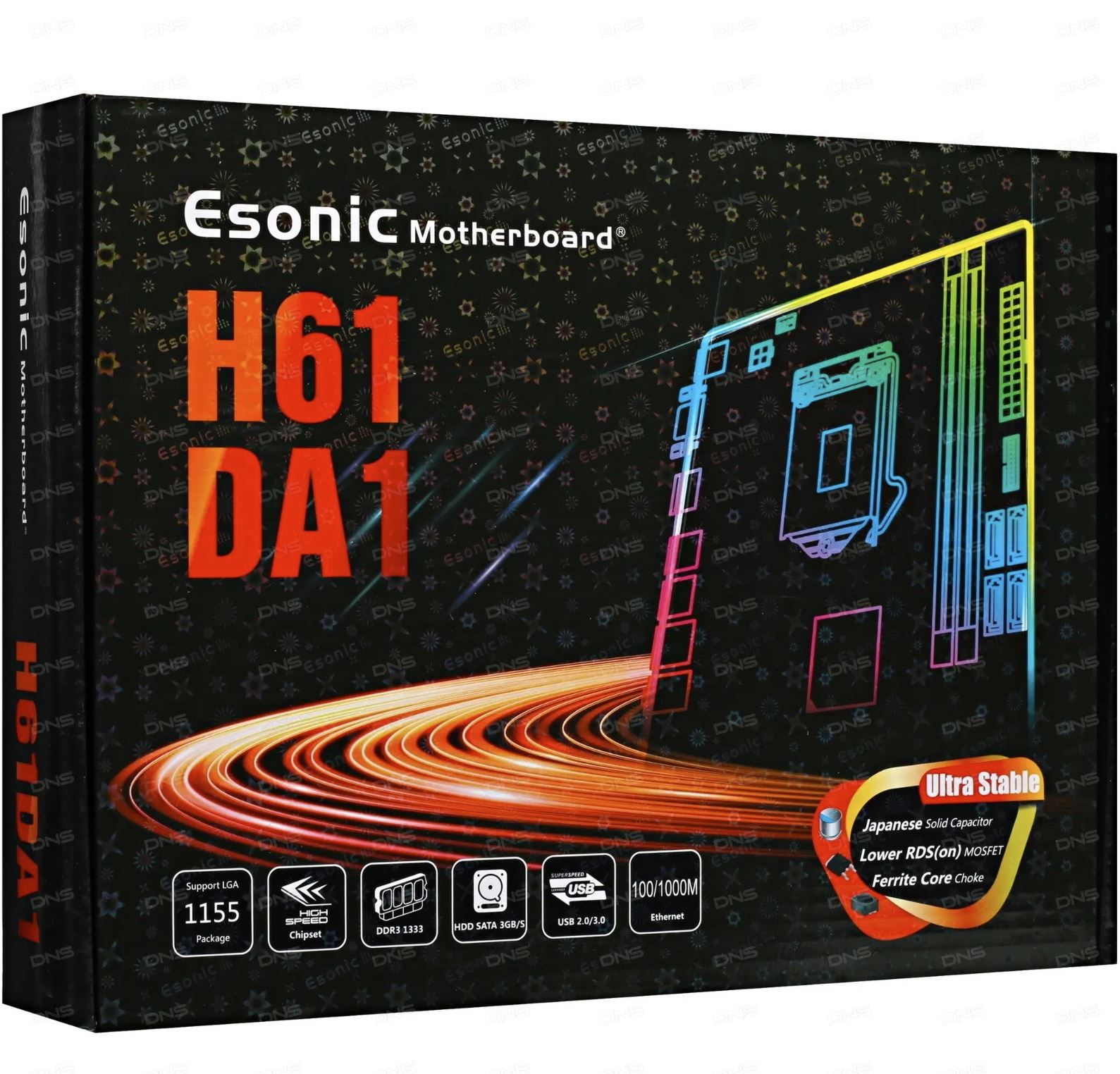 Esonic Motherboard H61, M.2 Nvme Support 2ND/ 3rd Gen. LGA1155 Processor, (01 Year Warranty ). 