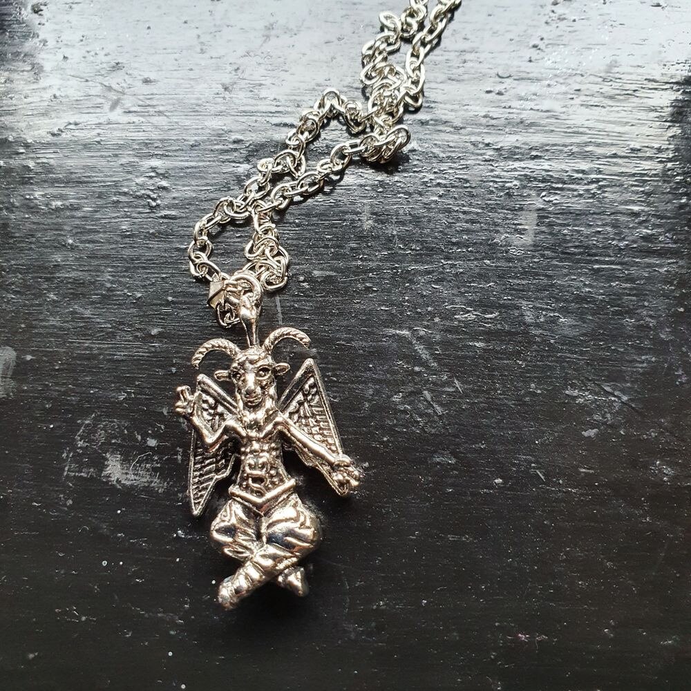 Baphomet Necklace-Occult Left Hand Path Seal of Baphomet Satanic Goat of Mendes. 