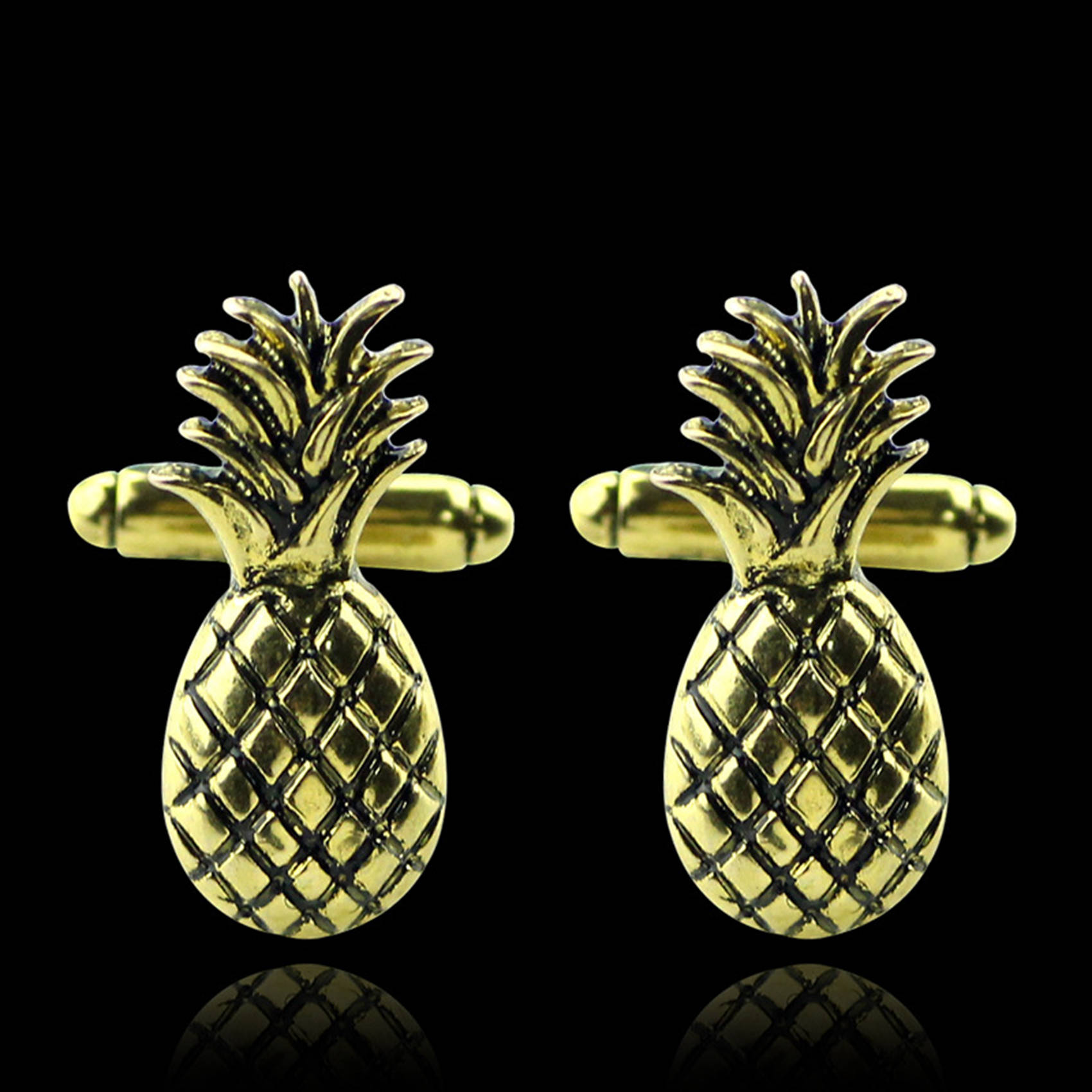 Cufflinks and Studs Set for Shirts Business 2x Cufflinks and 6 Studs & 2x Fruit Cuff Links Golden. 