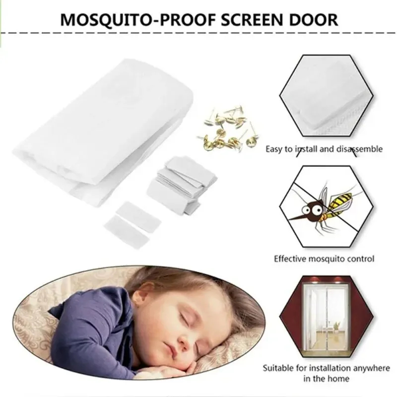 Anti-Mosquito Net Summer Automatic Closing Magnetic Mosquito Net Invisible Door Mesh Anti Bug Fly Partition Curtain Magic Mesh. 