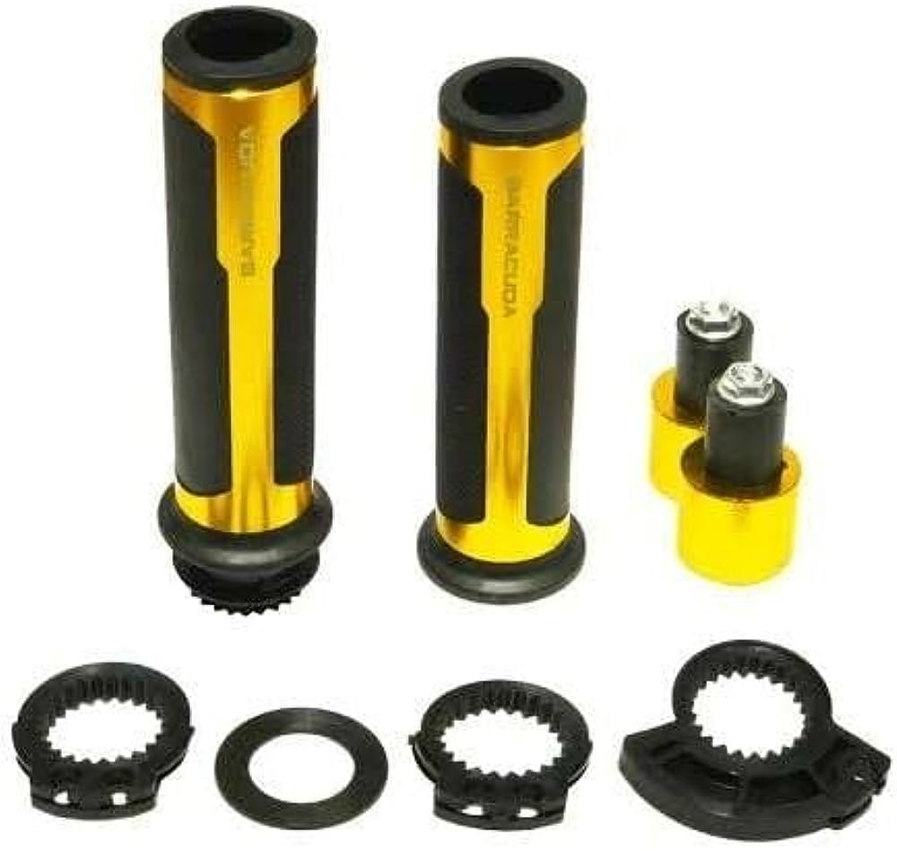 Barracuda Italian Design Handle Grip with Metal Handlebar Ends with Aluminium Insert for Bikes and Motorcycle, Metallic Multicolor. 
