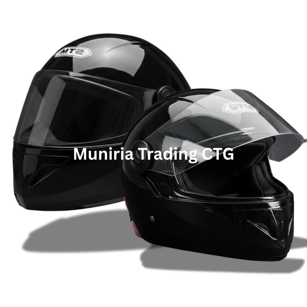 FULL FACE STM BIKE HELMET FOR SAFETY RIDE- BLACK & BLUE GRAPHICS